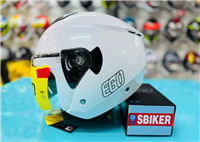 NÓN 3/4 EGO E43 TRẮNG 2 KÍNH