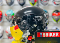 NÓN NỮA ĐẦU EGO E21 ĐEN BÓNG