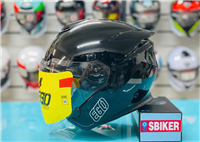 NÓN 3/4 EGO E42 ĐEN BÓNG