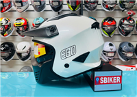 MŨ 3/4 EGO E51 CÓ HÀM RỜI TRẮNG BÓNG