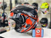 ﻿NÓN KYT 3/4 MIMETIC ĐỎ XÁM      