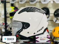 NÓN 3 PHẦN 4 LS2 OF600 TRẮNG BÓNG 2 KÍNH