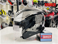 Mũ 3/4 ZEUS 613B XÁM TEM NHỆN