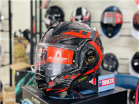 MŨ FULLFACE LẬT HÀM FF901 CARBON ĐỎ ĐEN