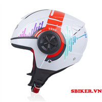 MŨ 3/4 YOHE 851 TRẮNG ĐỎ