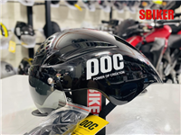 NÓN POC 01 ĐEN BÓNG CHỮ TRẮNG