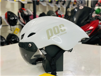 NÓN POC 01 TRẮNG CHỮ XÁM