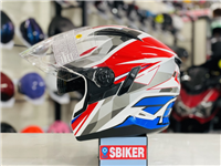 NÓN 3/4 ZEUS 613B 2 KÍNH ĐỎ XÁM XANH