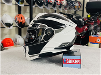 MŨ BẢO HIỂM LẬT HÀM 2 KÍNH YOHE 935 TRẮNG ĐEN