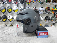 MŨ KYT 3/4 MINI XÁM XI MĂNG GREY 1 KÍNH