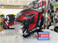 NÓN 3/4 ZEUS 613B ĐỎ ĐEN
